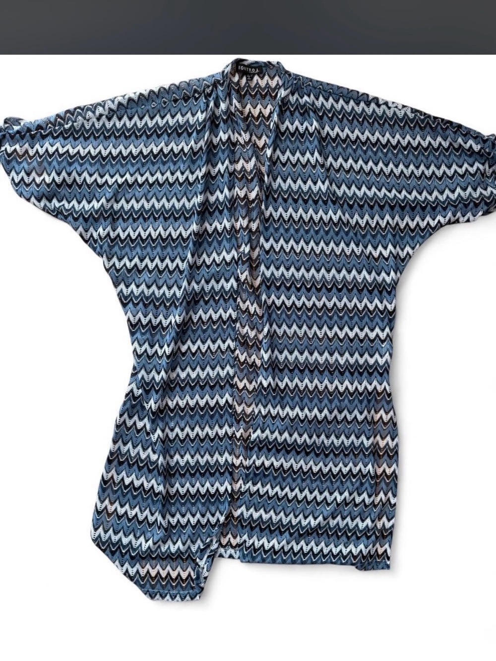 Women’s Chevron Open-Front Kimono - Blue